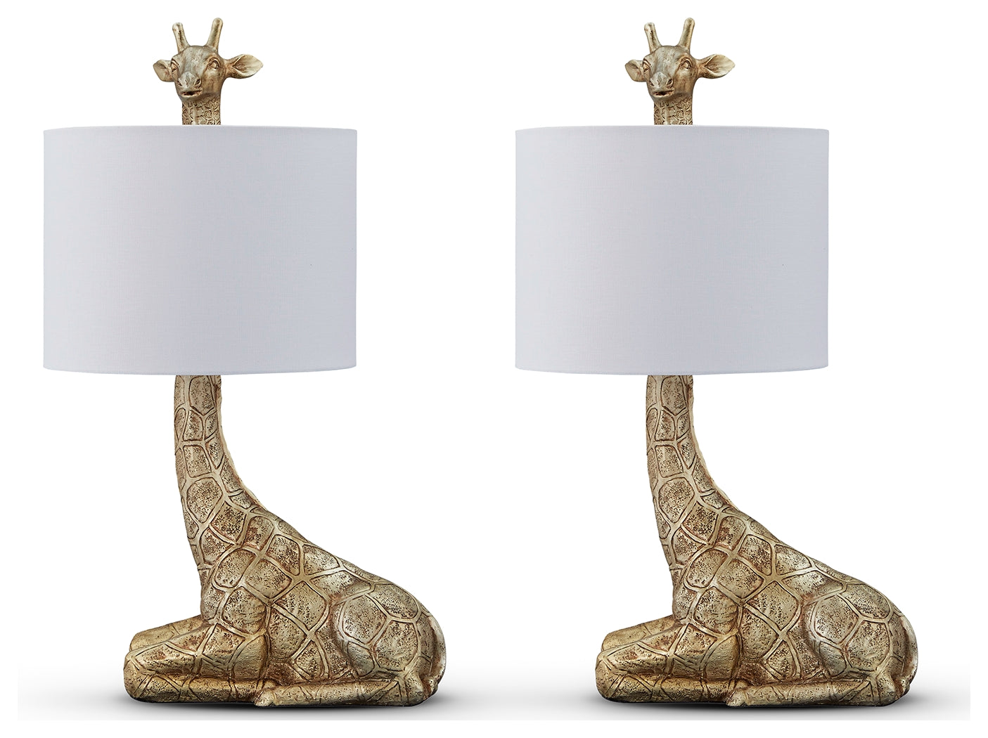 Side angle of Ferrison gold finish table lamp