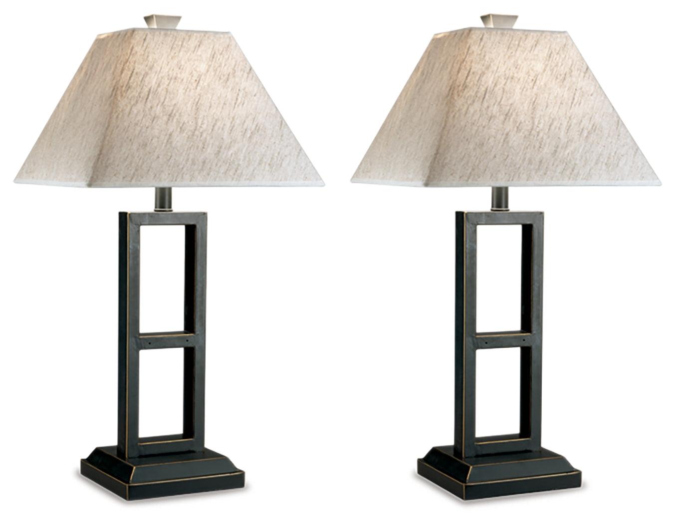 Close-up of Deidra black lamp base with gold accents