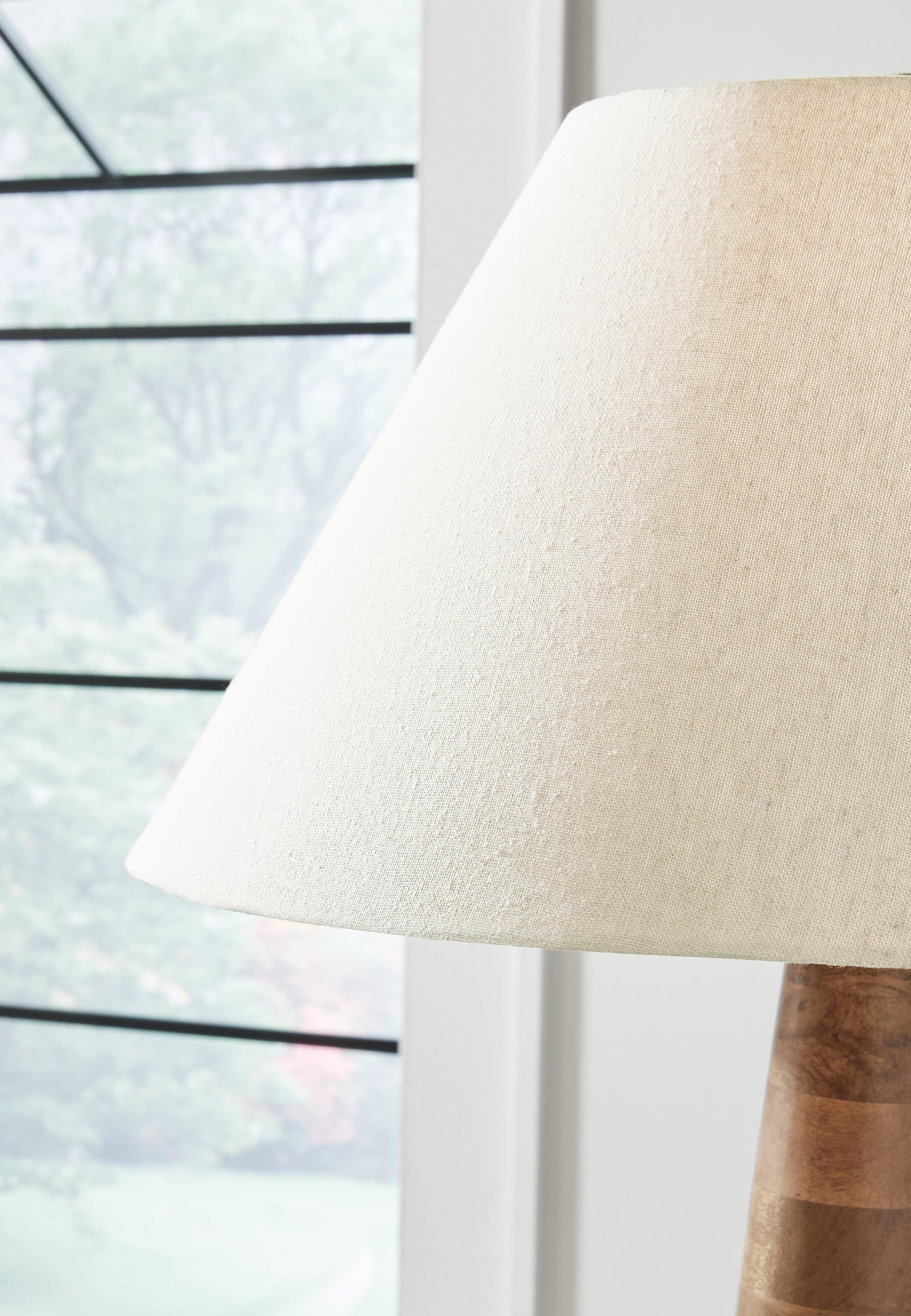 Close-up of empire hardback fabric shade