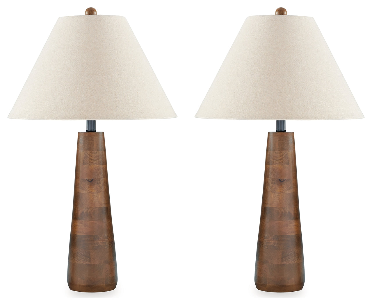 Side view of Danset table lamp with shade
