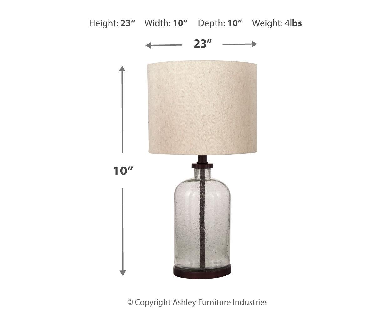Dimension diagram of Bandile Table Lamp with measurements