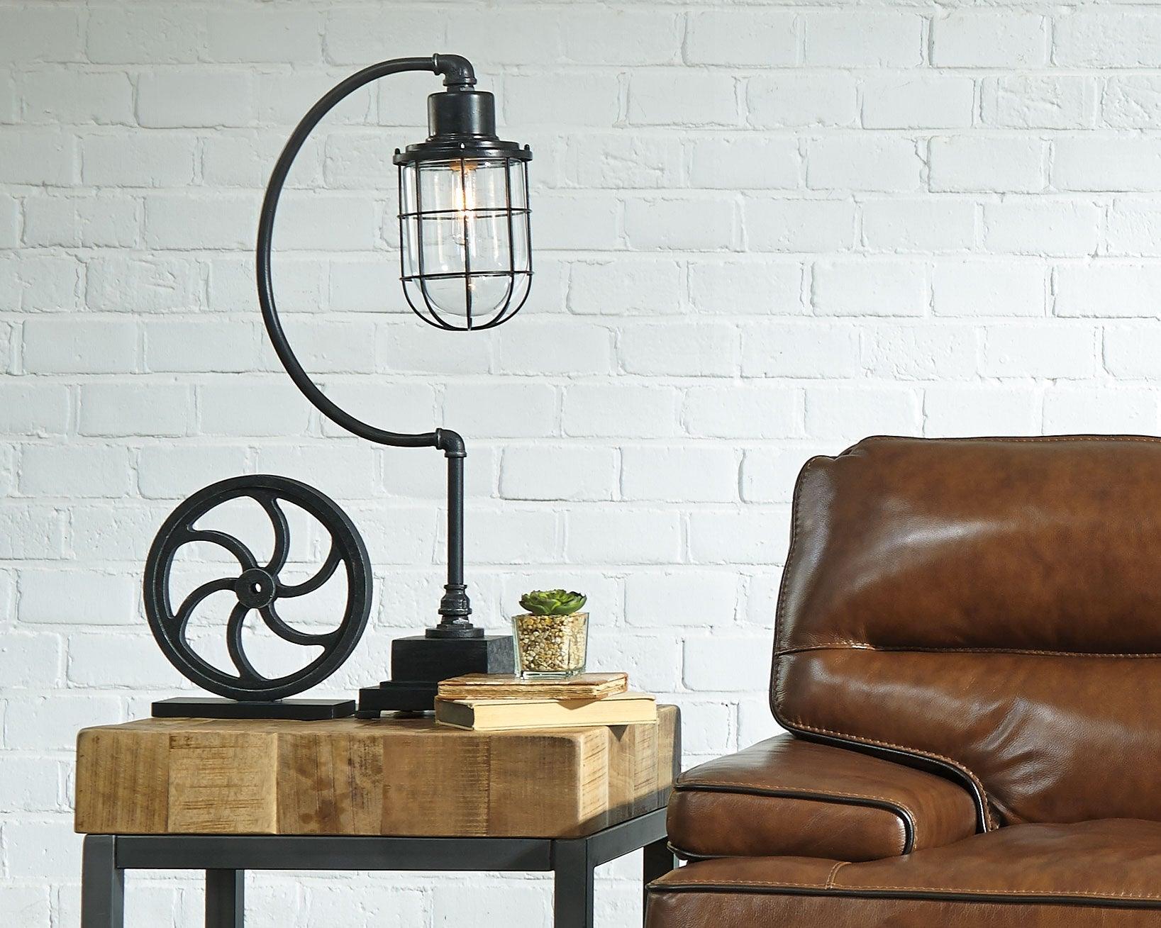 Jae Antique Black Desk Lamp cord and switch