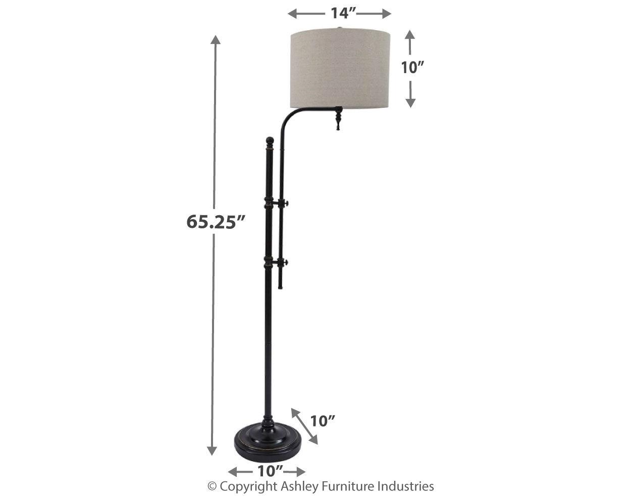 Dimension diagram of Anemoon Black Floor Lamp