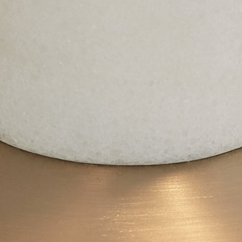 Close-up of the goldtone metal finish on Rowleigh desk lamp