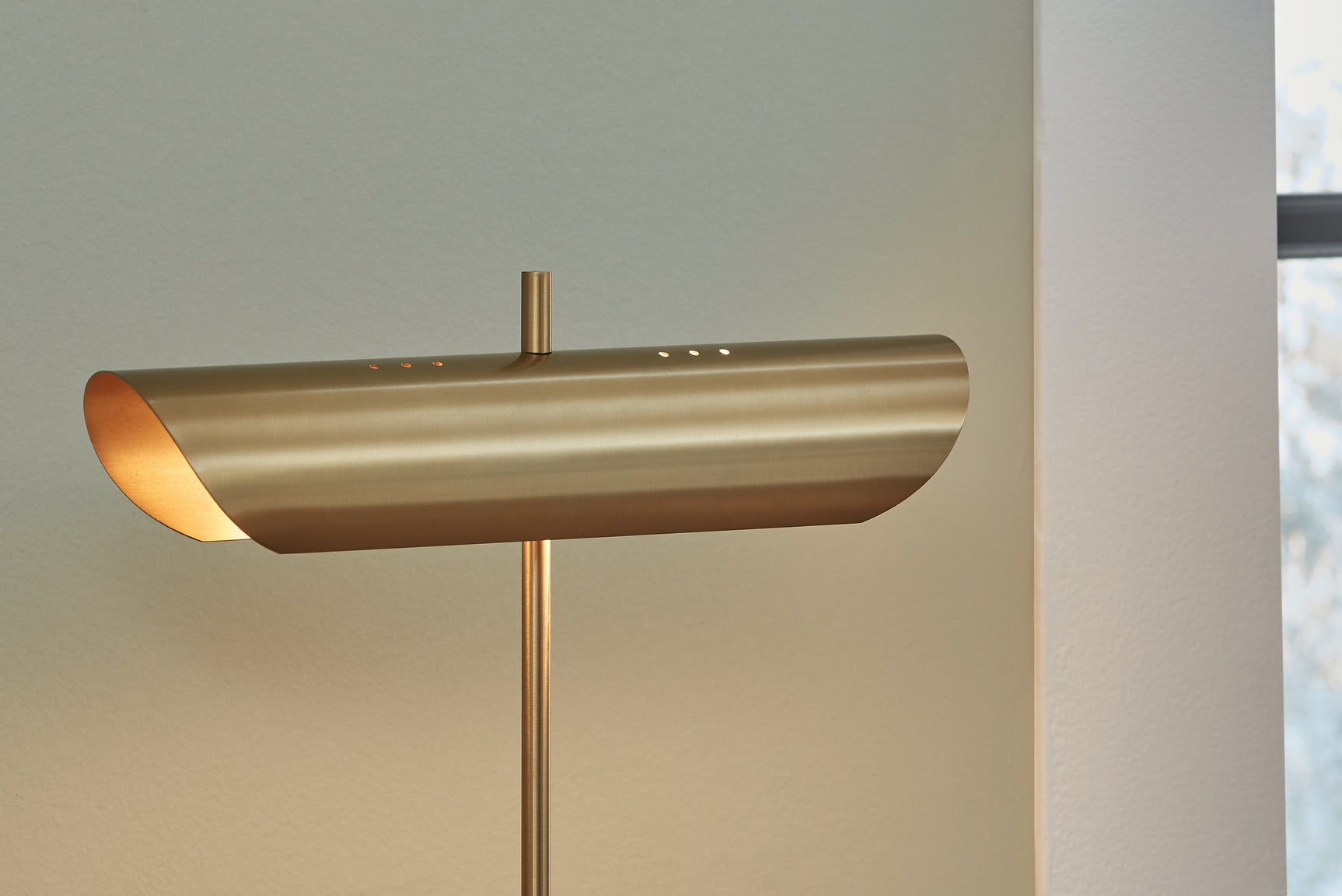 Close-up of the lamp shade on Rowleigh desk lamp