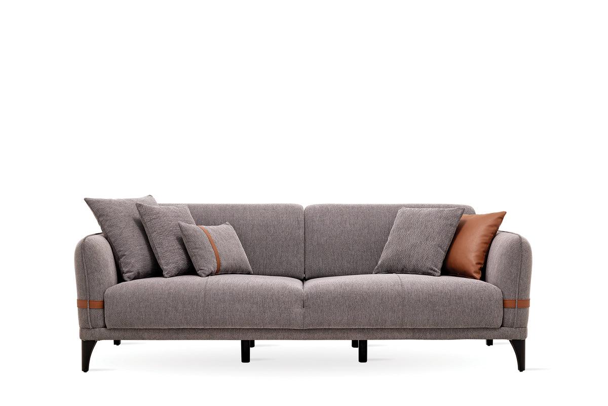 Linz Gray 3-Seater Sofa Bed side angle