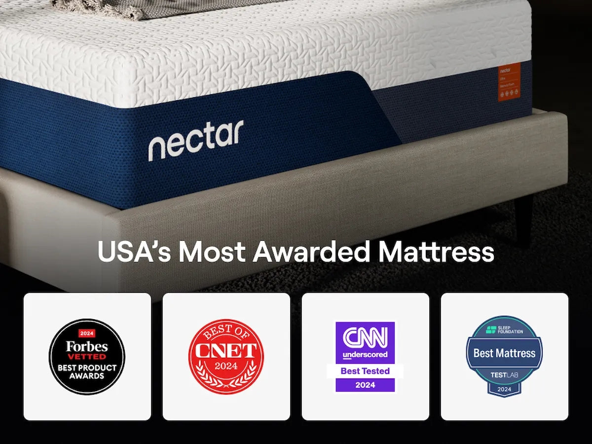 Side angle showing mattress height and texture