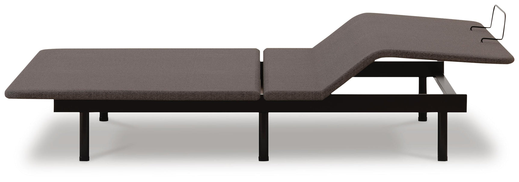 Comfort Classic black king adjustable base side view with foot raised