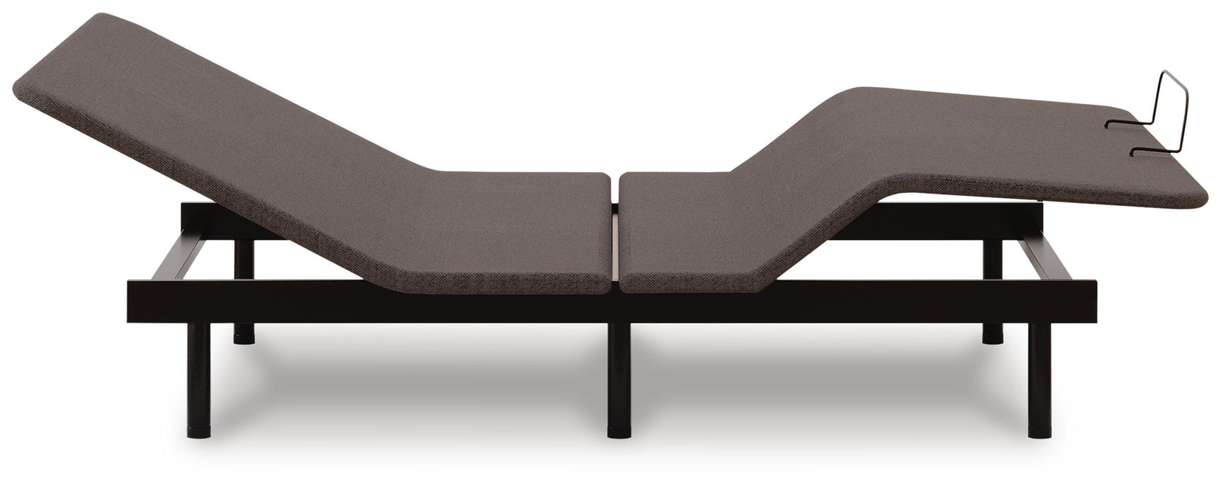 Comfort Classic black king adjustable base side view with head and foot raised
