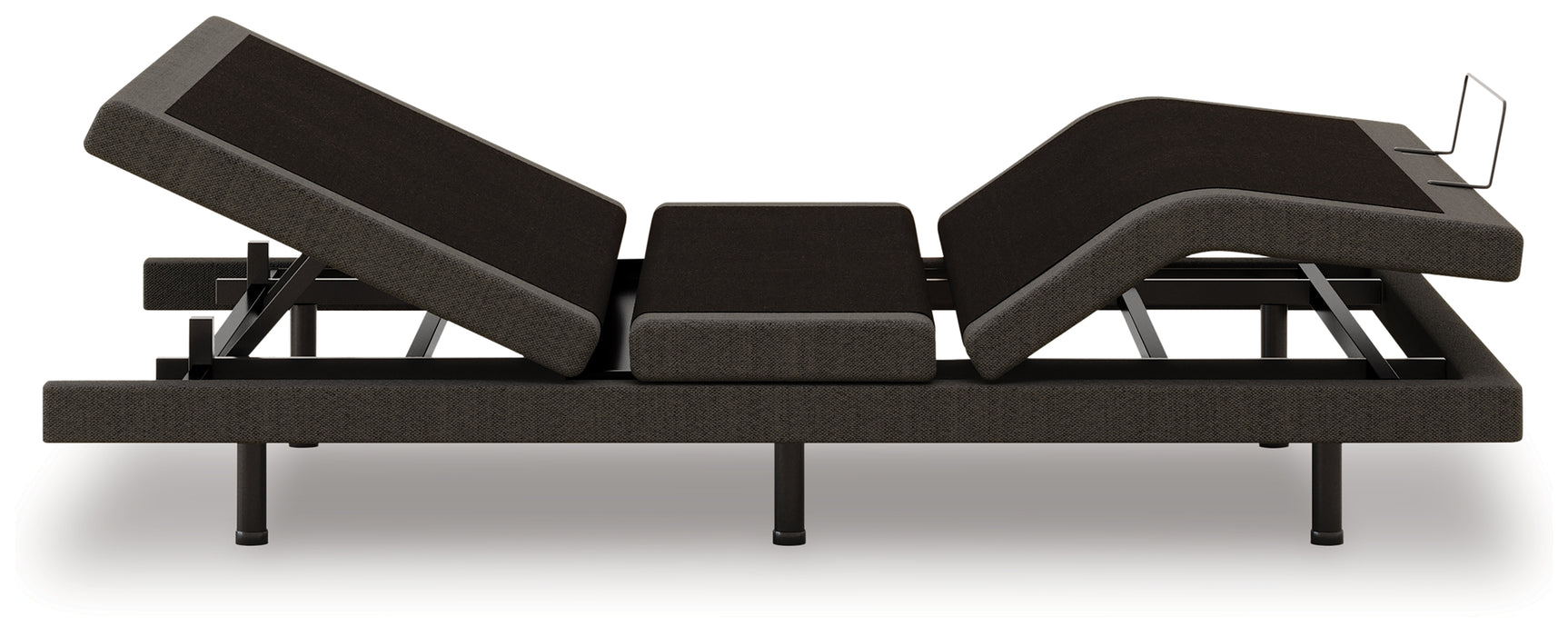 Nectar Comfort Ultra Full Black Adjustable Bed Base side head and foot up