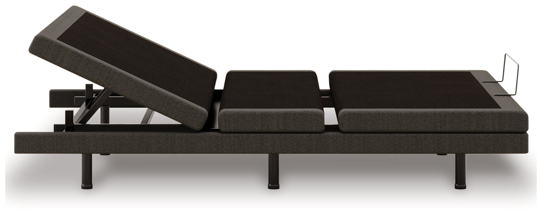 Nectar Comfort Ultra Full Black Adjustable Bed Base side head half up