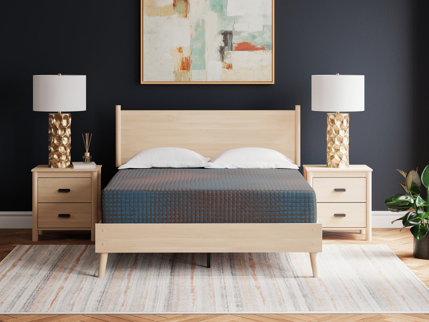 Mattress corner with foam layers visible