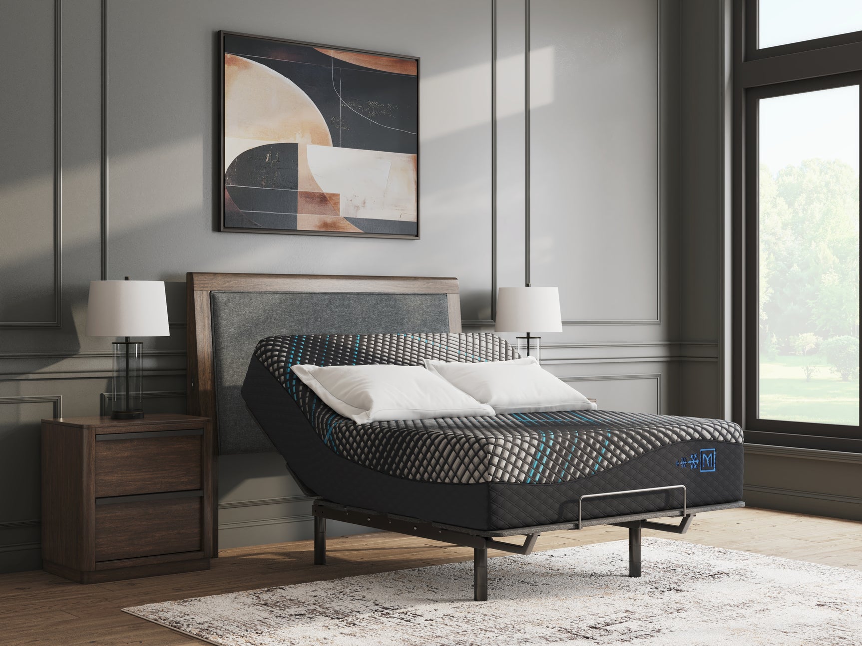 Full mattress angled view