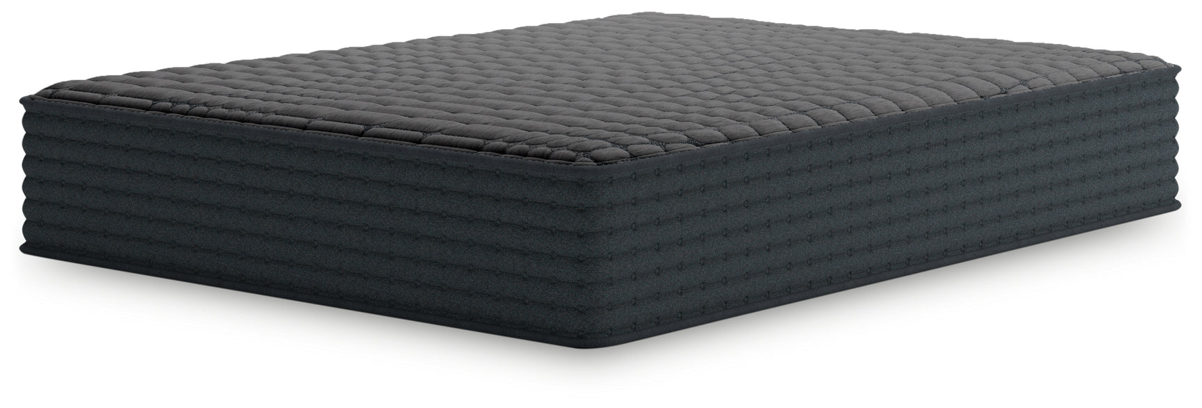 Gray 1200 Hybrid Queen Mattress side angle showing thickness
