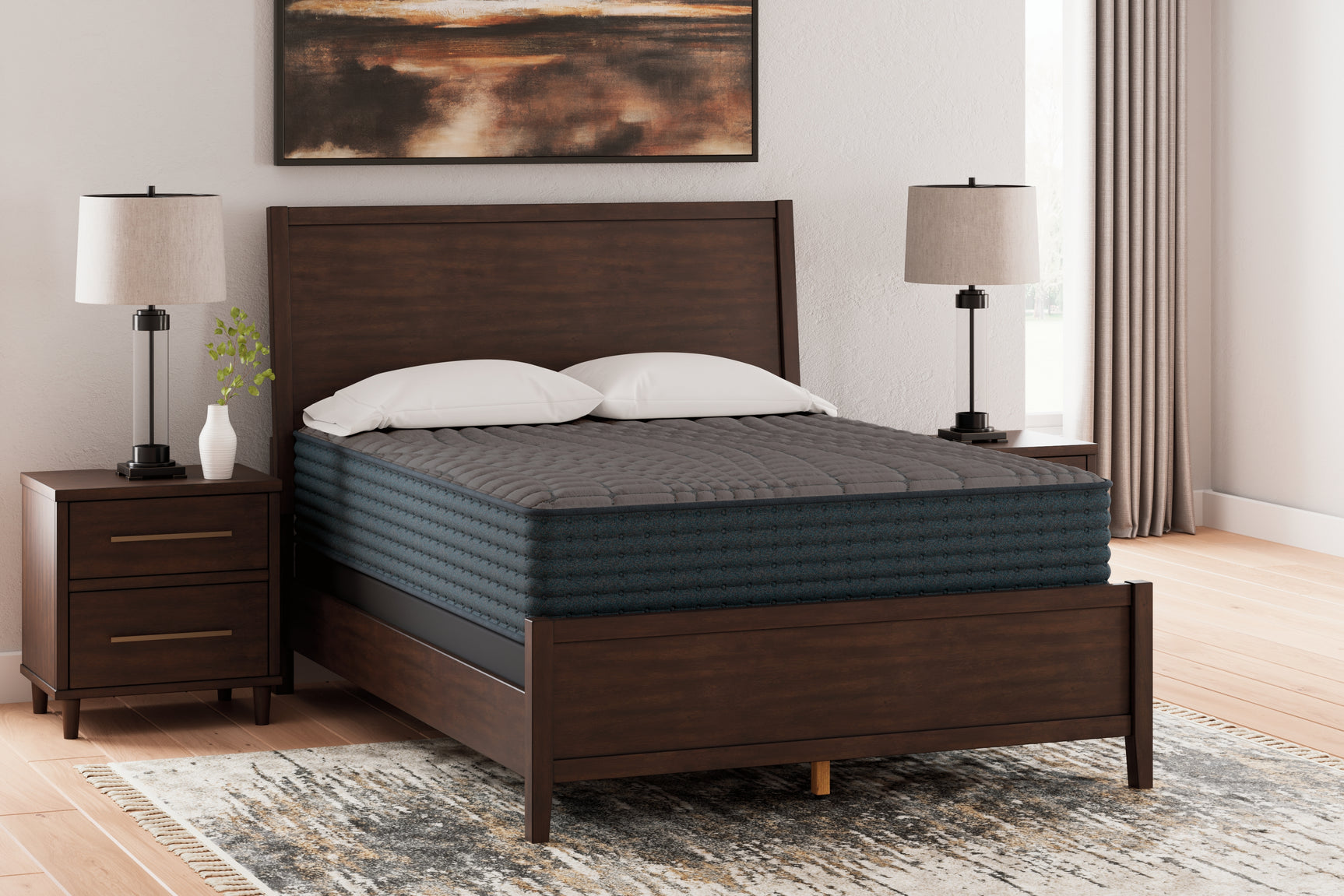 Gray 1200 Hybrid Queen Mattress angled view