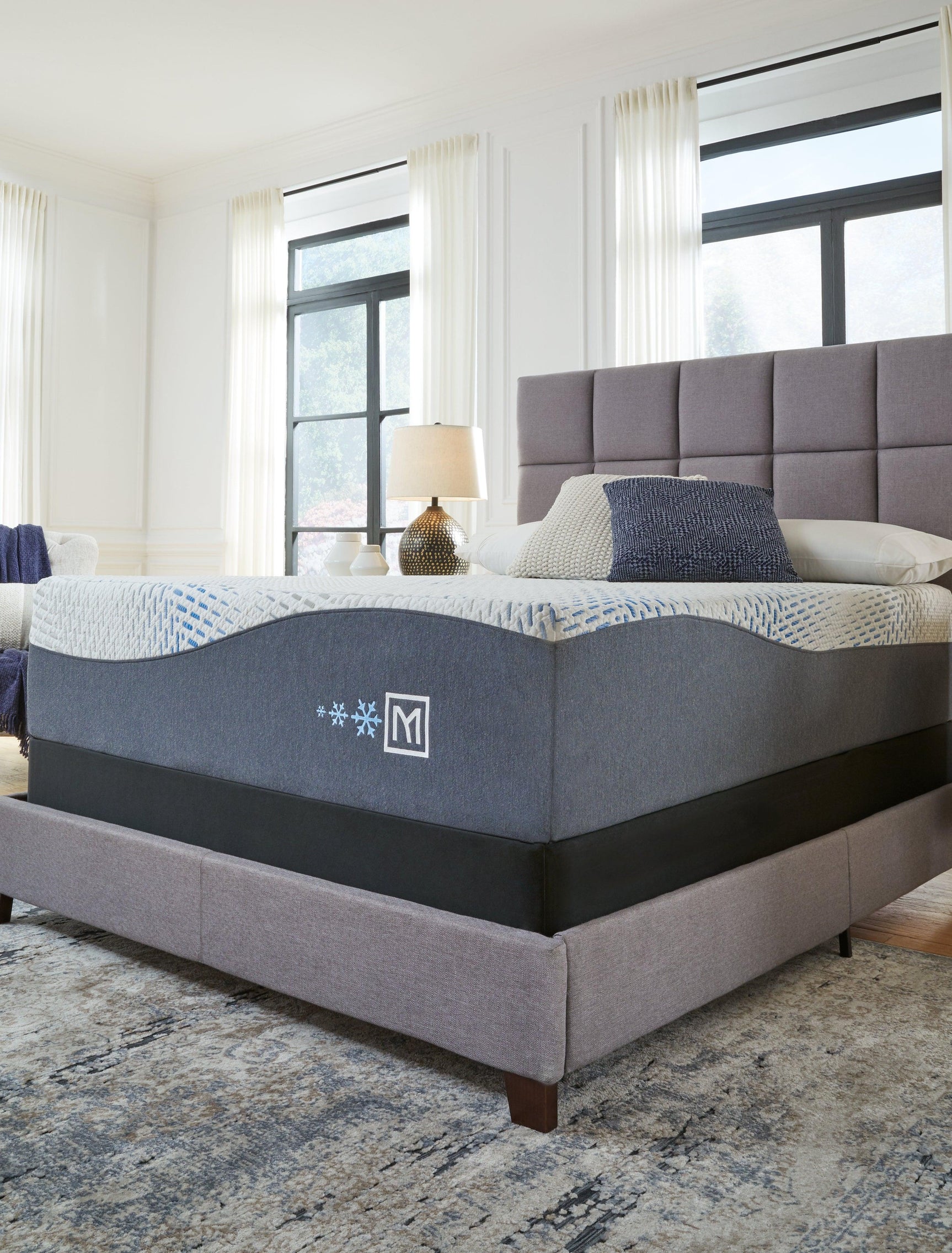 Millennium Luxury Gel Memory Foam King Mattress white full side profile