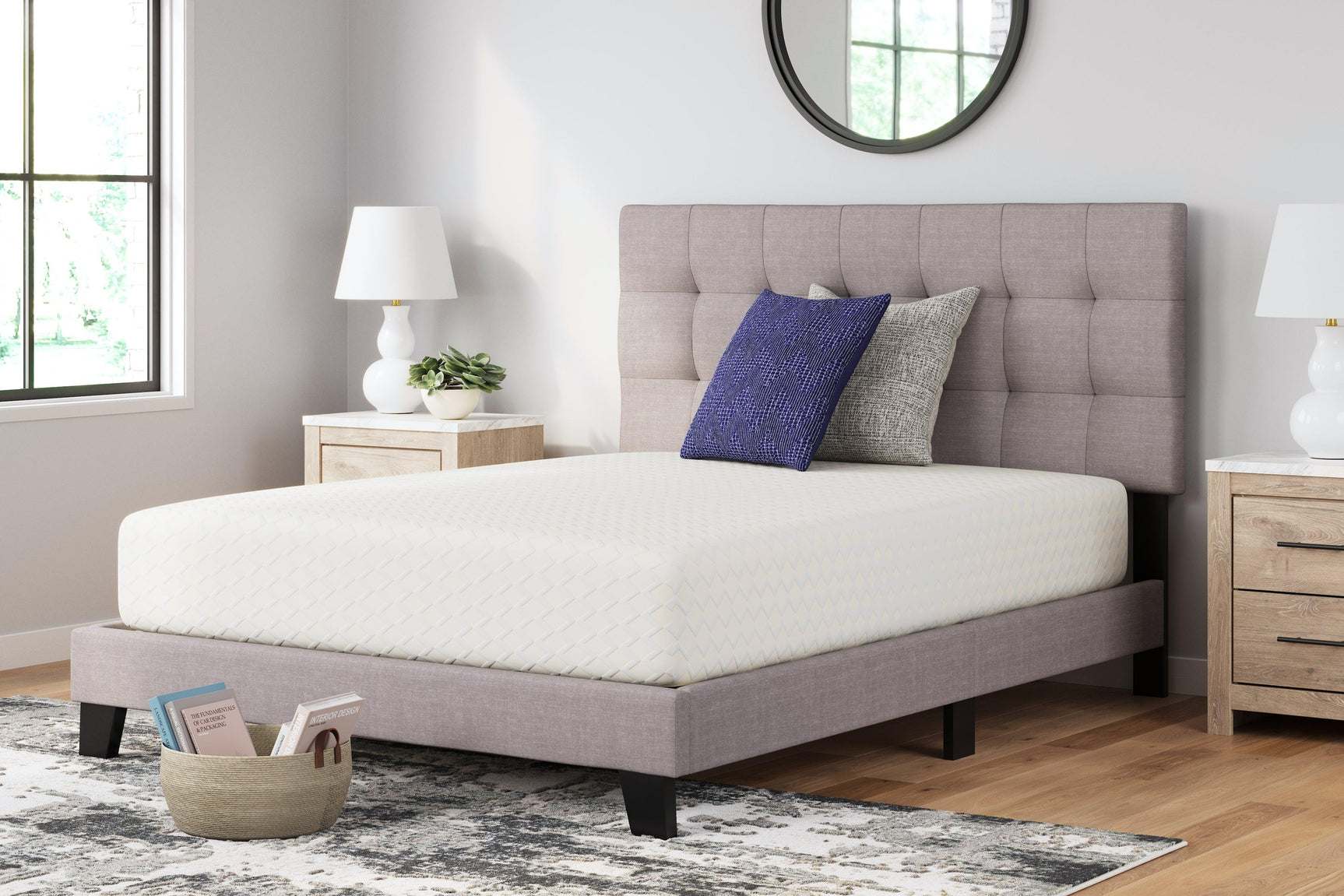 Chime 12 Inch Memory Foam White Queen Mattress close-up of fabric cover