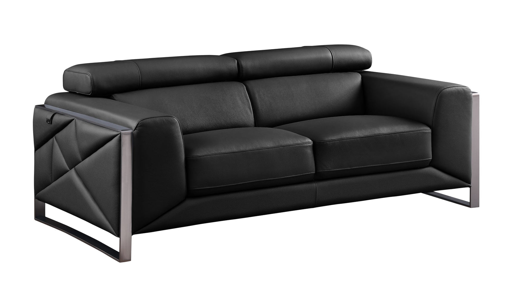 Giorgio Black Leather Living Room Set