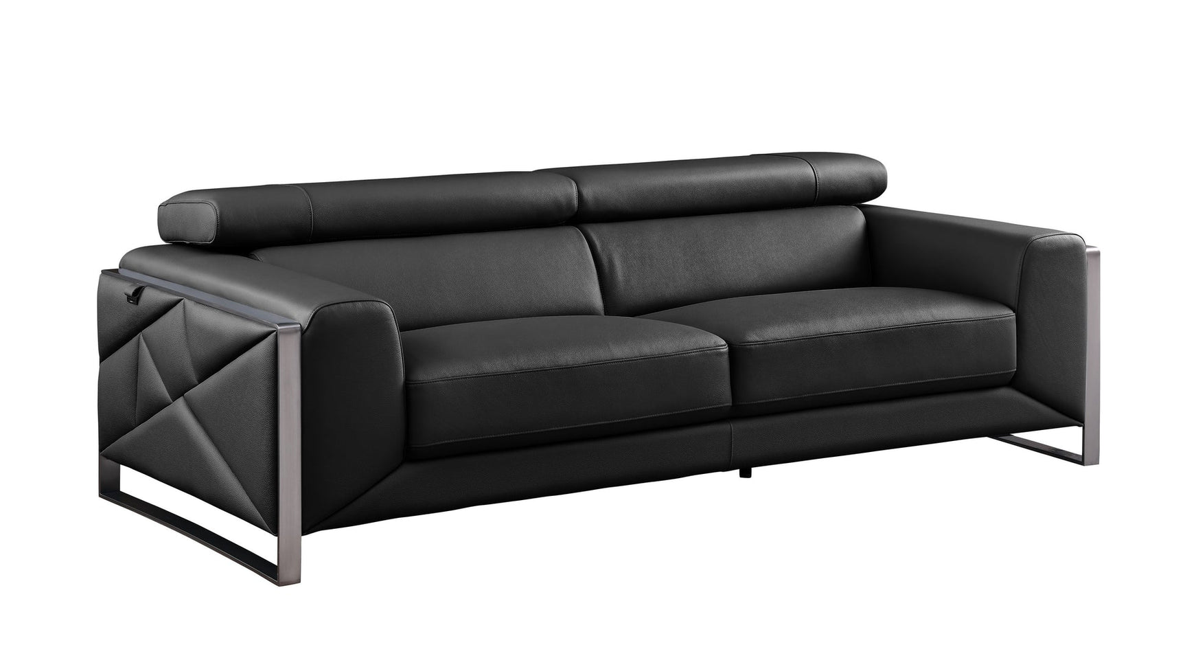 Giorgio Black Leather Living Room Set