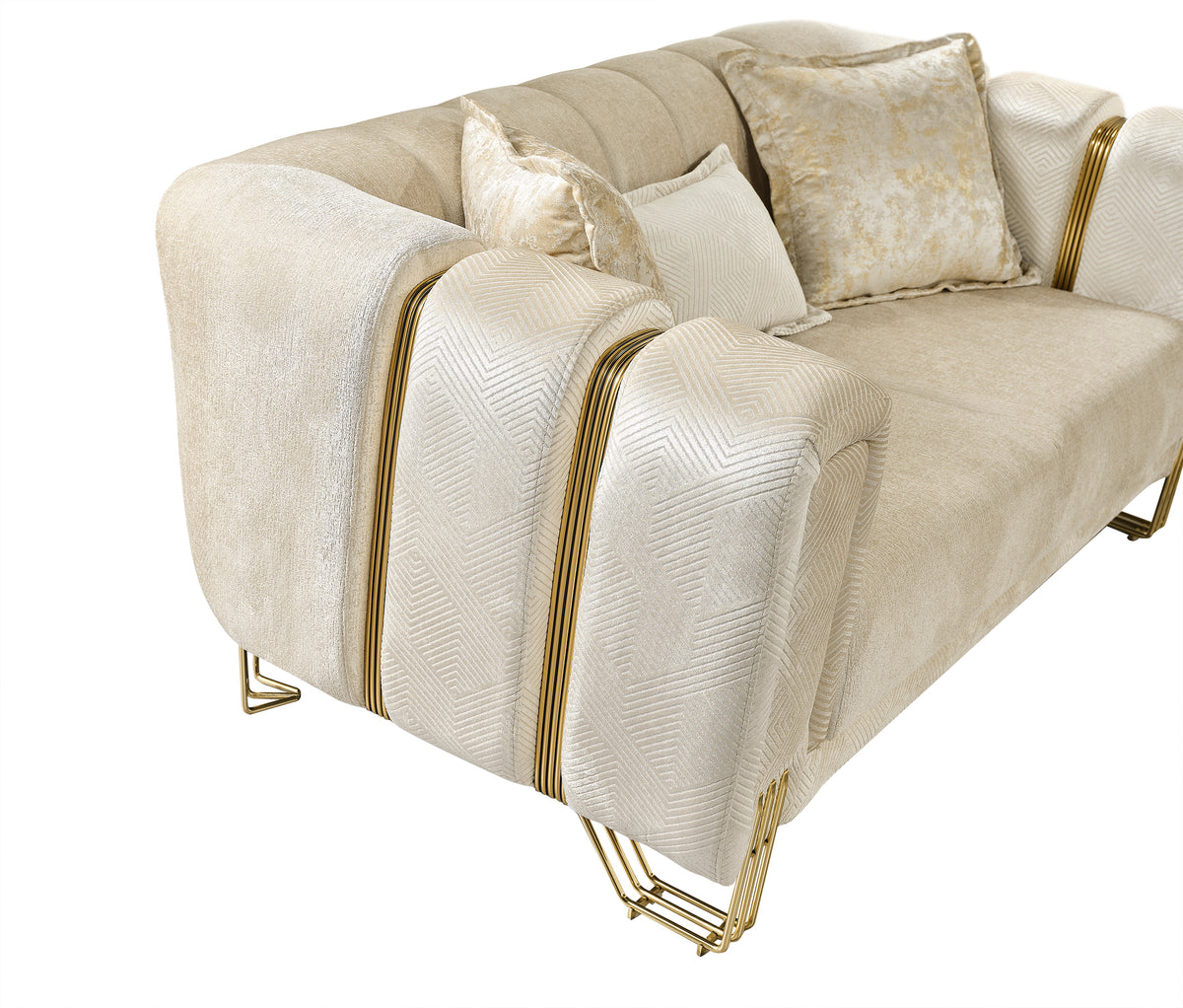 Ella loveseat showing left armrest