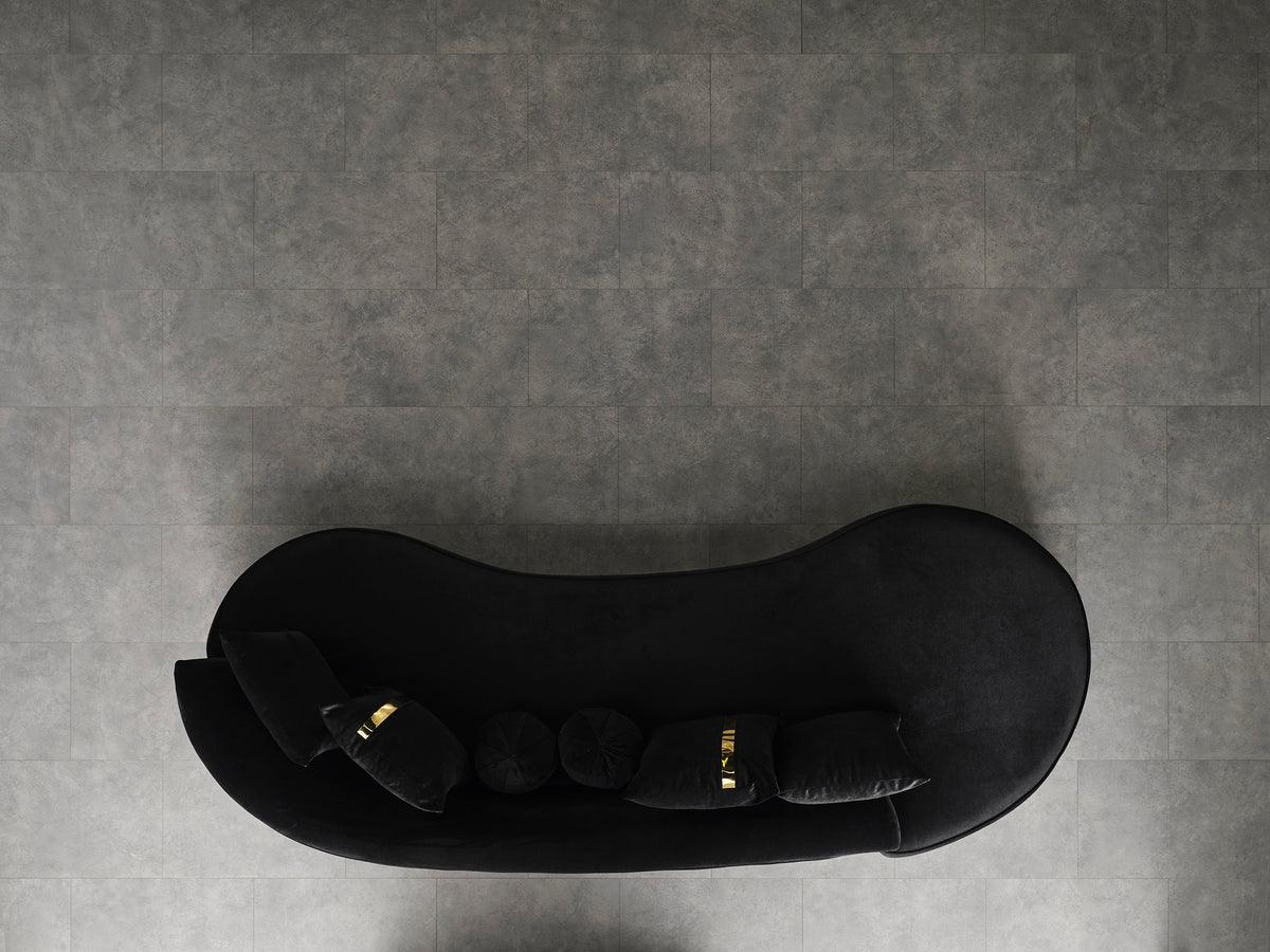 Sophia Black Velvet Chaise Lounge fabric detail
