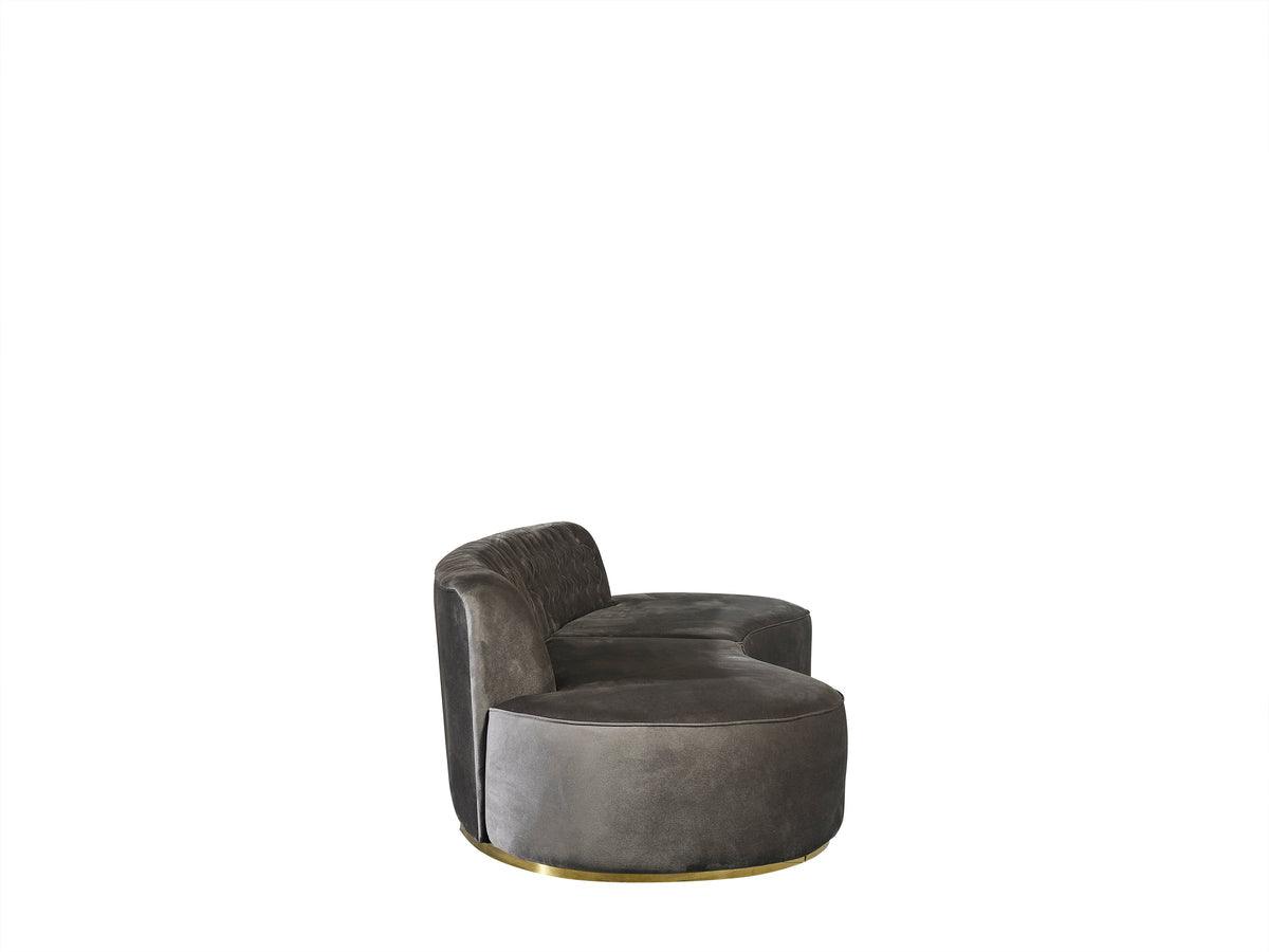 Sophia Gray Velvet Curved Sectional sofa second room view