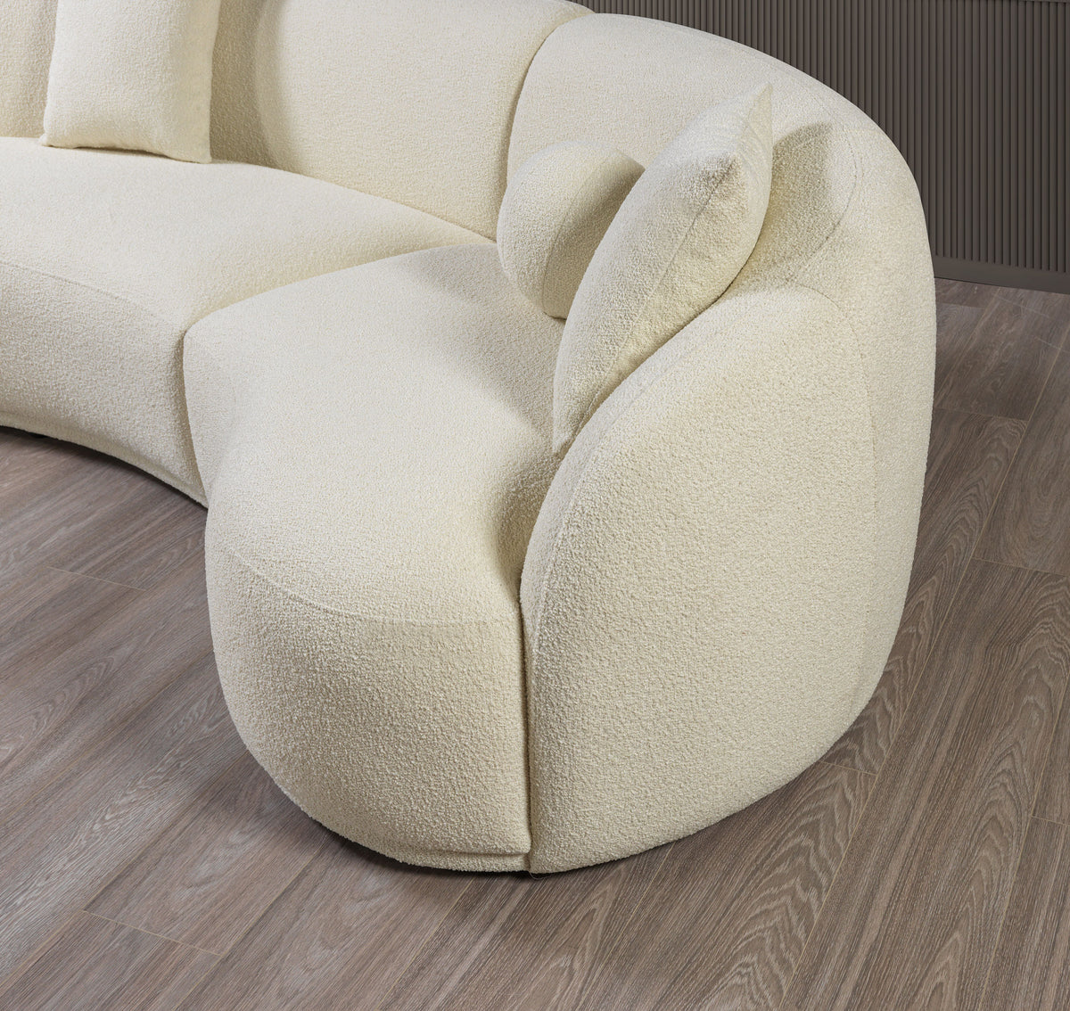 Emily Ivory Boucle 3-Piece Curved 138" Sectional