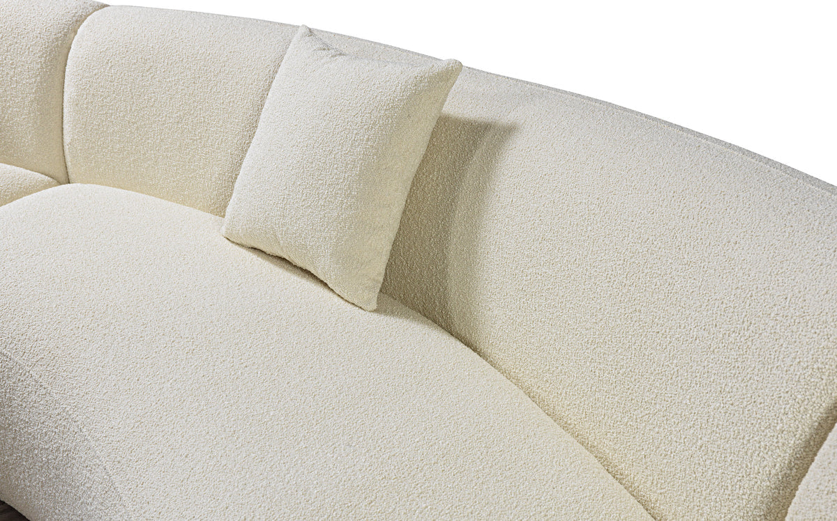 Emily Ivory Boucle 3-Piece Curved 138" Sectional