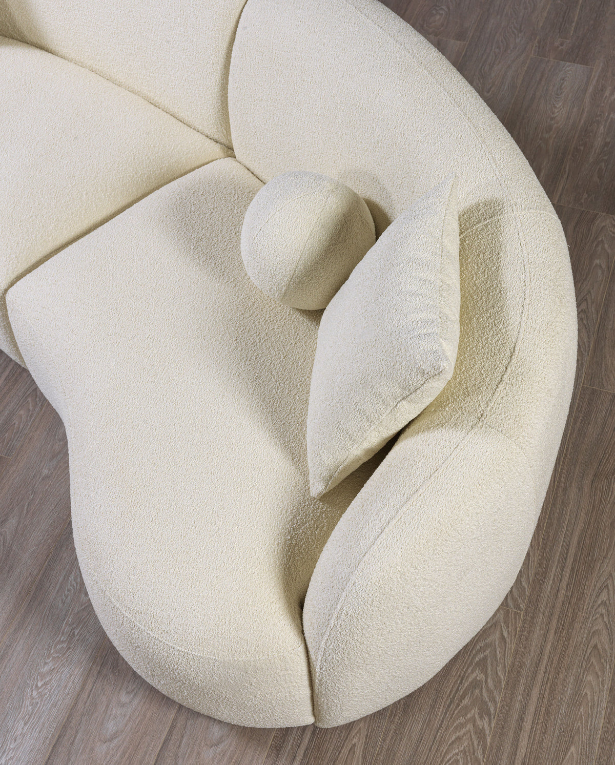 Emily Ivory Boucle 3-Piece Curved 138" Sectional