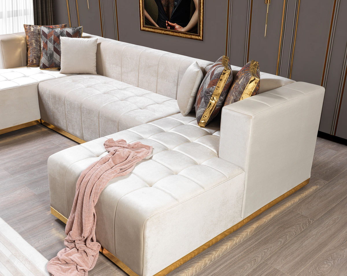 Detailed image showing velvet fabric and stitching