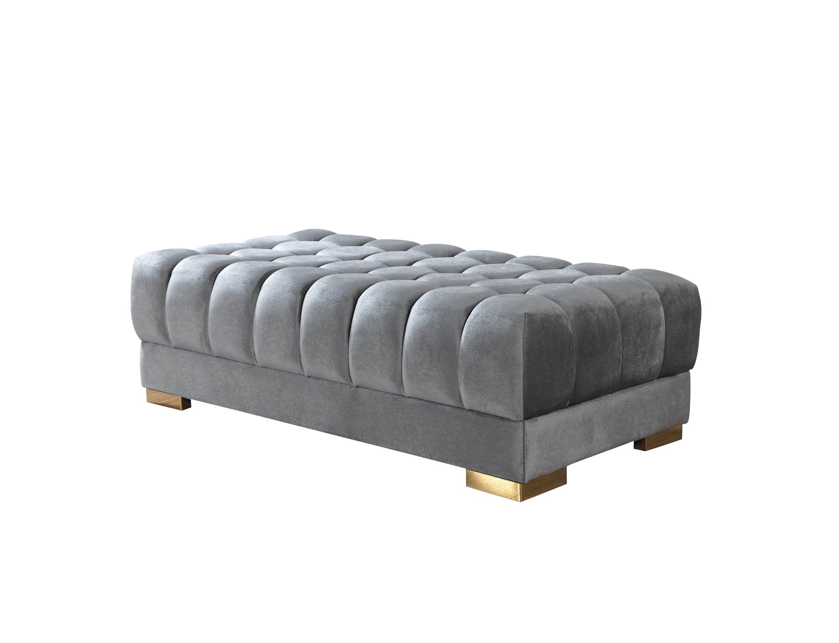 Mia gray velvet double chaise sectional sofa main view
