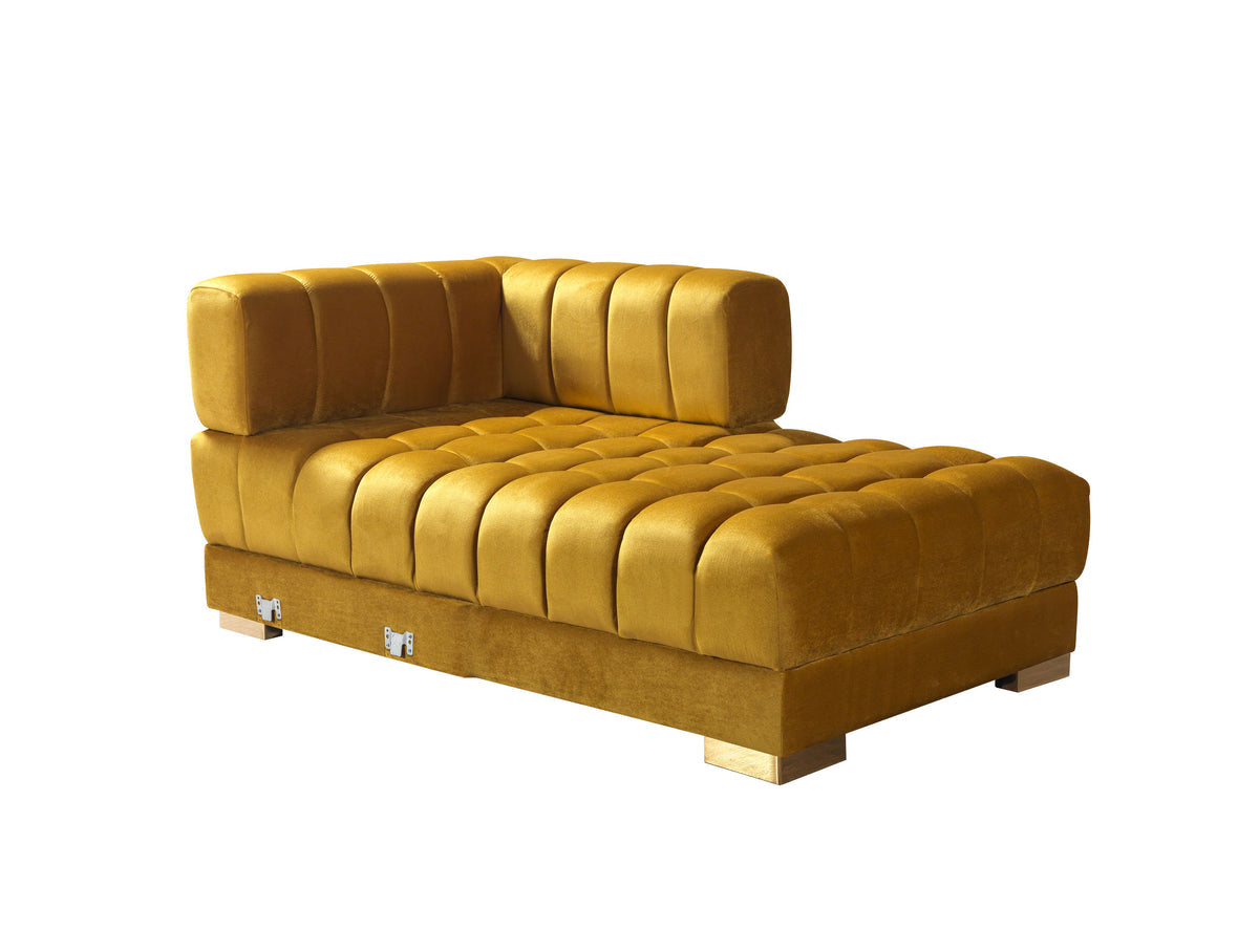 Main angle of mustard velvet sectional