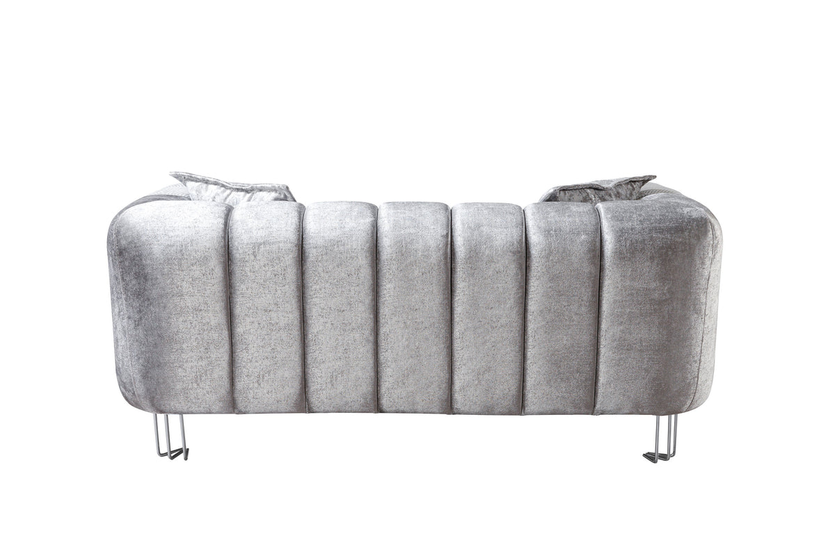 Detail of loveseat legs and frame