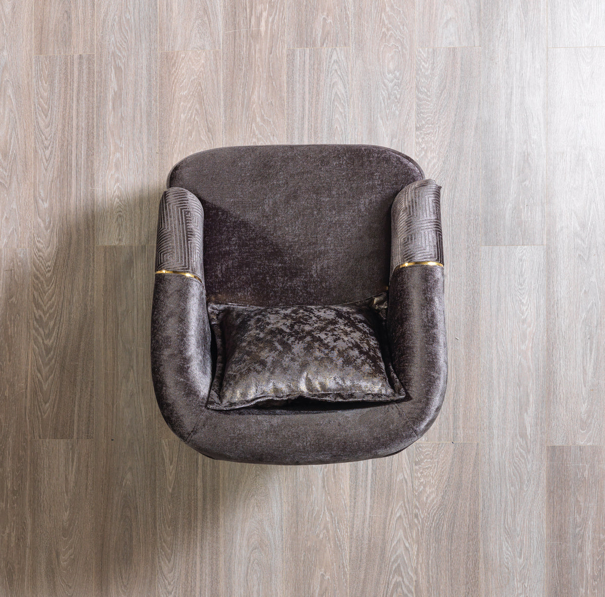 Ella Smoke Velvet Sofa and Loveseat set front view