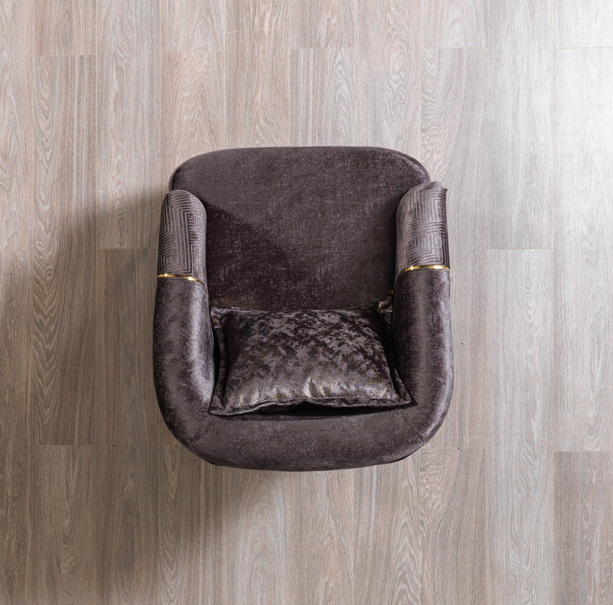 Back view of Ella Santana Smoke Velvet Chair
