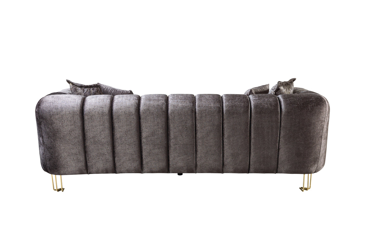 Santana Smoke Velvet Sofa view 5