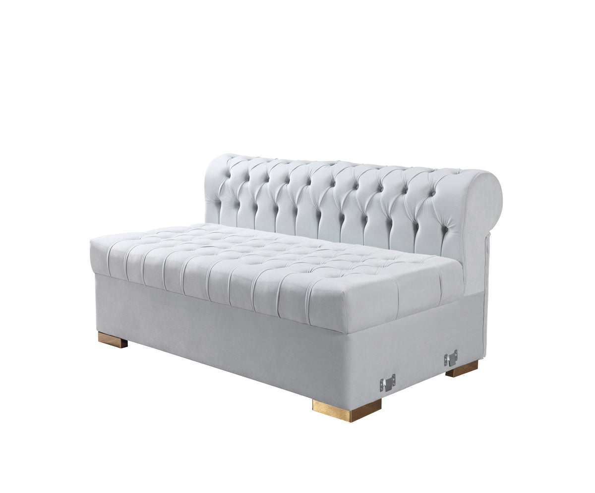 main view of Emma Pearl Velvet Double Chaise Sectional sectional sofa