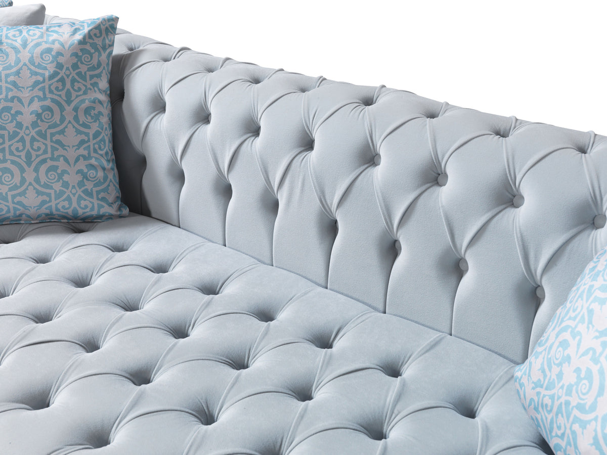 room view of Emma Pearl Velvet Double Chaise Sectional sectional sofa