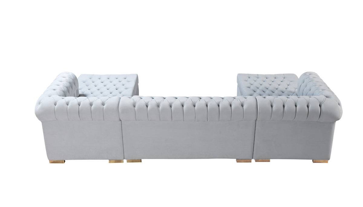 main view of Emma Pearl Velvet Double Chaise Sectional sectional sofa
