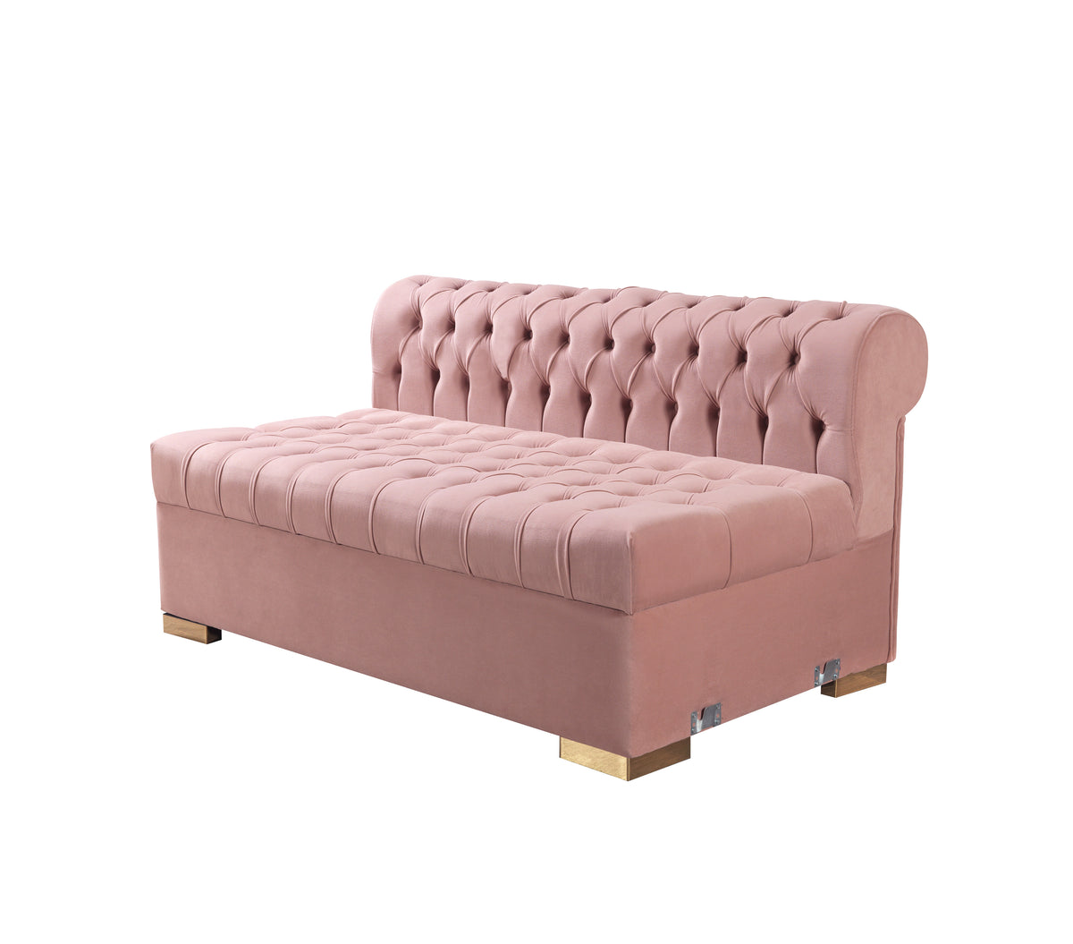 Emma Pink Velvet Double Chaise Sectional sofa front view