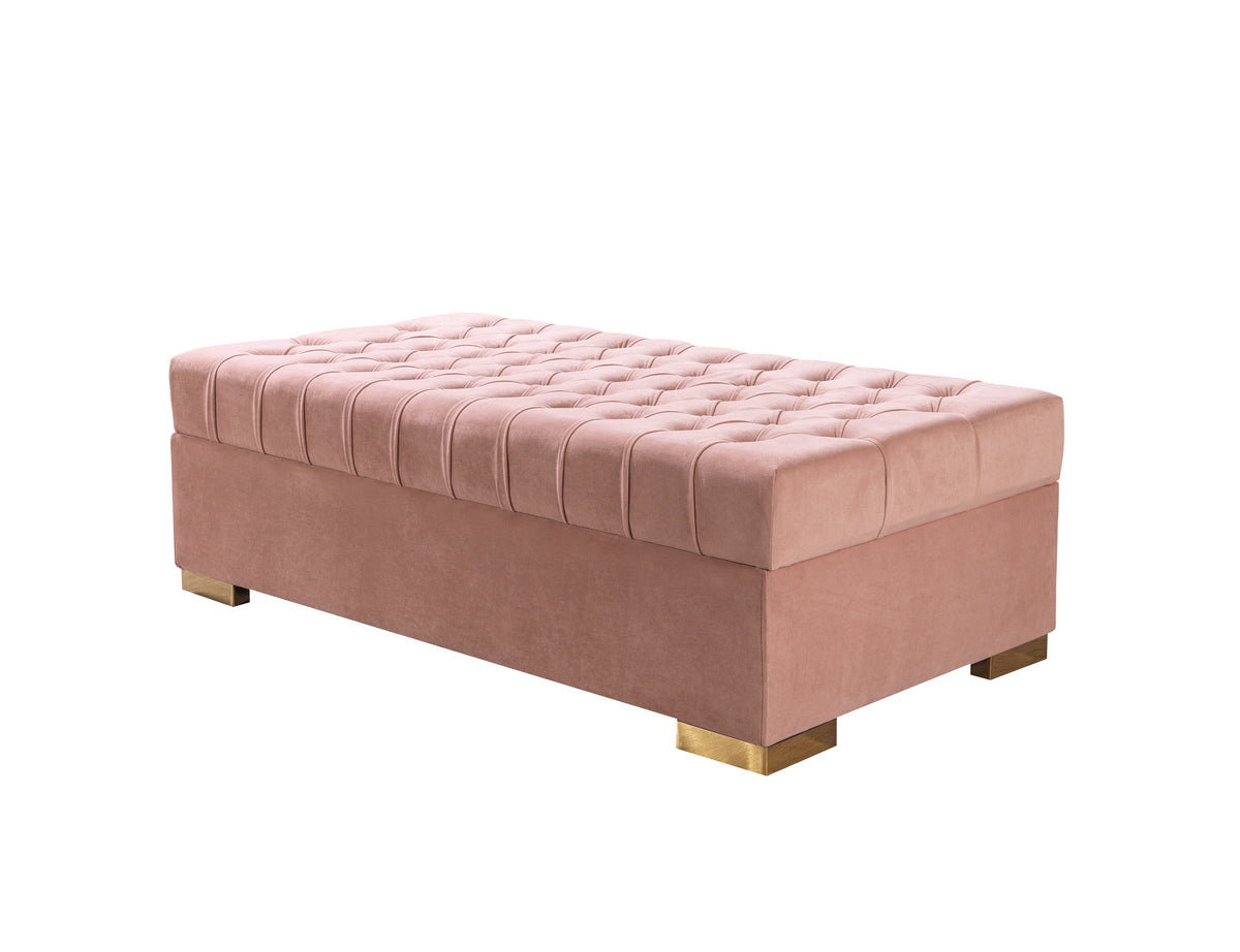 Emma Pink Velvet Double Chaise Sectional sofa front view