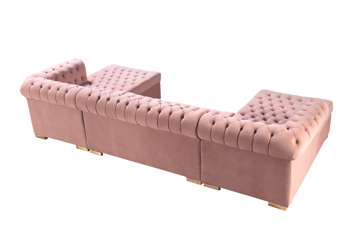 Room setting with double chaise sectional sofa