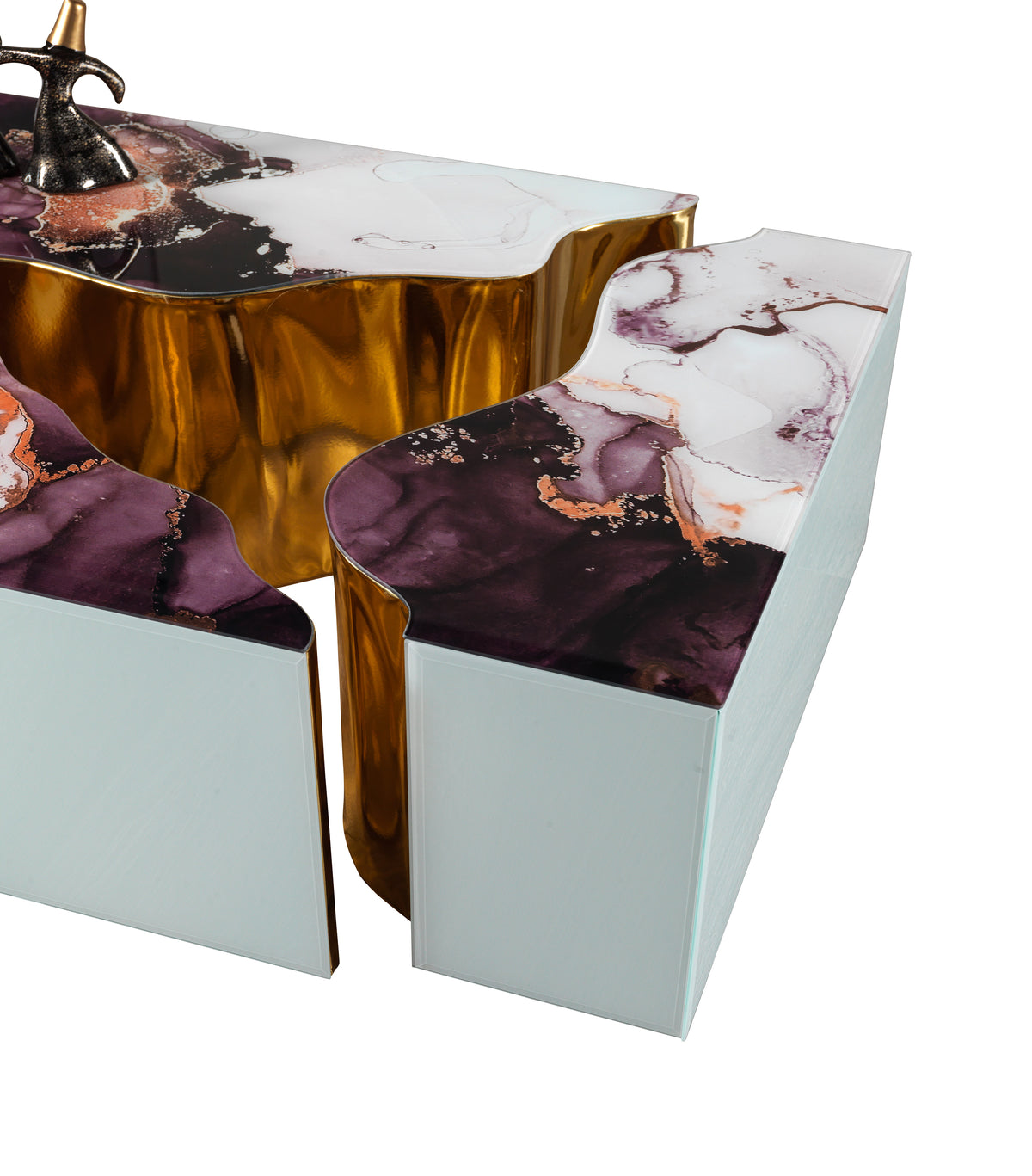 Leah coffee tables in modern living room setting