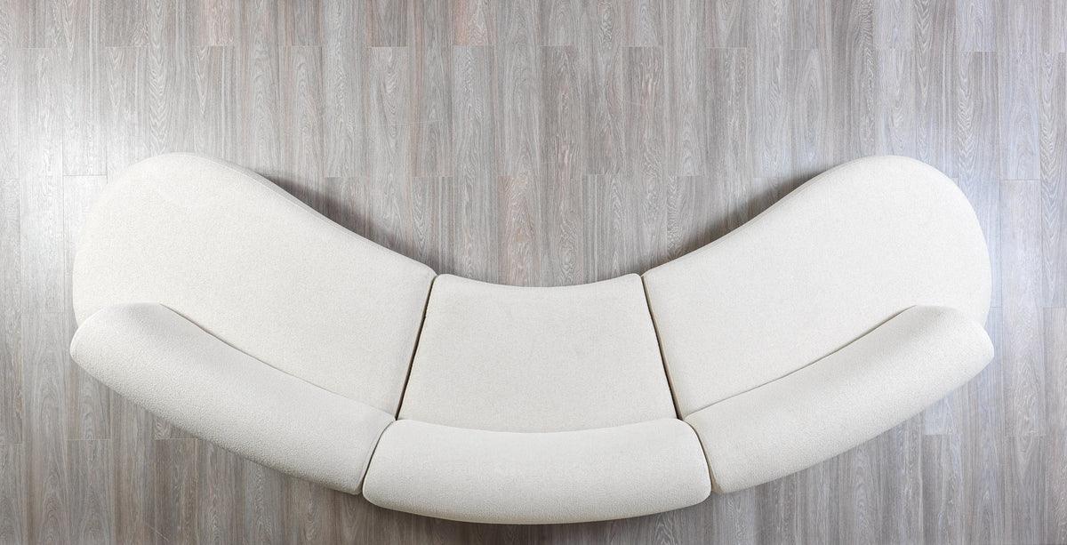 Olivia Ivory Boucle sectional detail close up