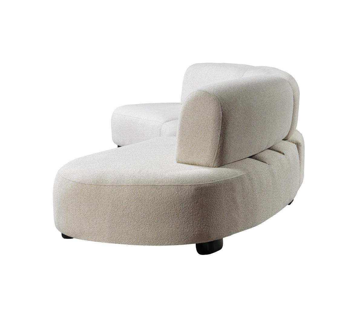 Olivia Ivory Boucle sectional side overview