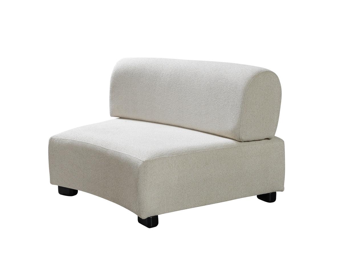Olivia Ivory Boucle sectional side profile