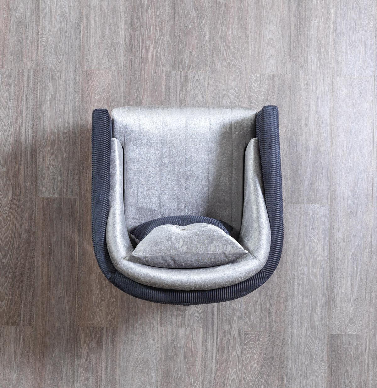 Avery Silver Gray Velvet Sofa and Loveseat set main view