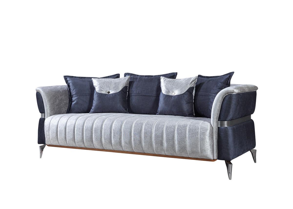 Side perspective of sofa frame