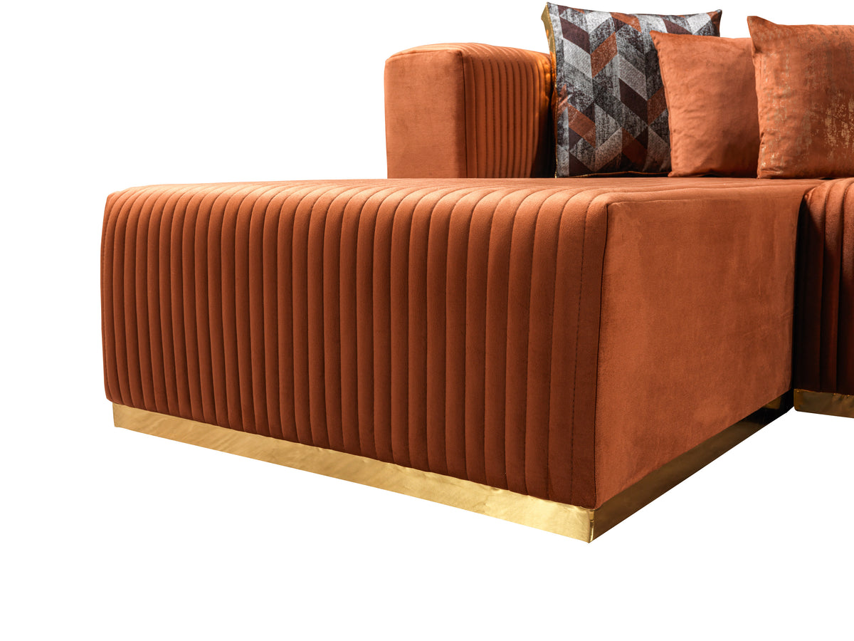 Top view of sectional sofa seating arrangement