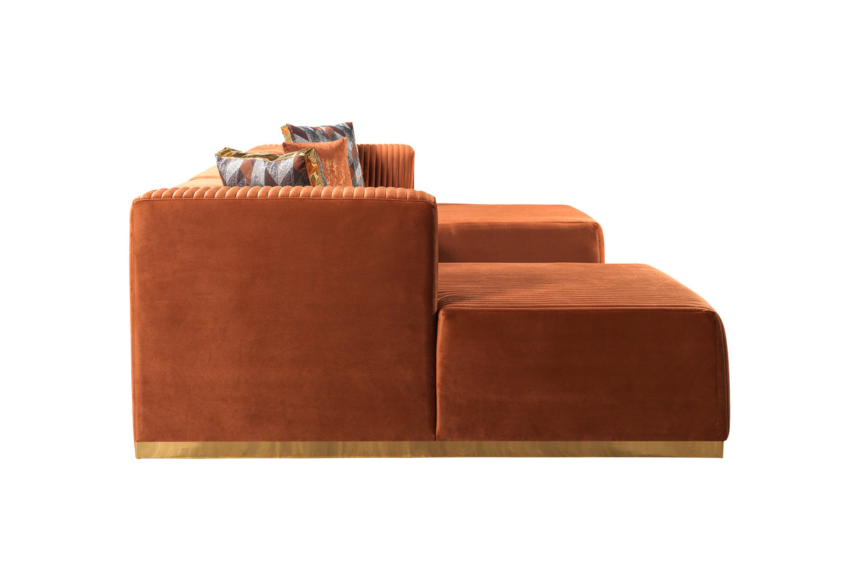 Close-up of sectional seating cushions